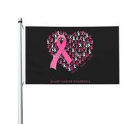 Flag Ruban De Sensibilisation Au Cancer Du Sein Foi Espoir Amour Tournesol Couleur Vive Drapeaux Double Face Garden Flag Pour Patio Home Événements Sportifs 3X5Ft