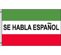 Flag Se Habla Espanol Résistant Aux Intempérie Grande Drapeau Résistant À La Décoloration Drapeau Grand Pour Fans Bar Jardin 90X150Cm