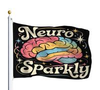 Flag Sensibilisation À L'Autisme Neurosparkly Tdah Neurodiversité Éducation Spécialisée Double Face Grande Drapeau 2 Œillets Bannière De Drapeaux Personnalisés Pour Jardin 90X150Cm