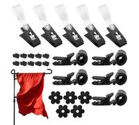 Flag Stopper Clips, Anti Wind Banner Holders, 2.17x0.47 Inches Portable Fasteners with Sturdy Build, Secure Lawn Flag Accessories, Patio Banner Fixing Tools, Party Supply for Stadium and Backyard