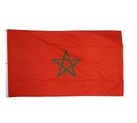Flaggenfritze® Drapeau du Maroc - 150 x 250 cm - Grand format - Drapeau national marocain - Avec 3 œillets en métal - Pour les milles de fan, mât et jours d'événements + autocollant gratuit