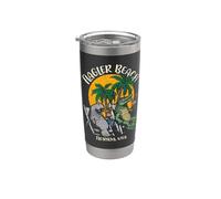 Flagler Beach Florida USA Funny Manatee Alligator Gobelet isotherme en acier inoxydable double paroi