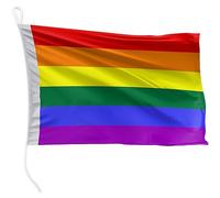 FLAGLY Drapeau de bateau arc-en-ciel 60 x 40 cm format paysage - 115g/m² poids du tissu - imprimé, robuste avec corde & boucle, Accessoires Bateaux à moteur