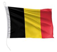 FLAGLY Drapeau de bateau Belgique 45 x 30 cm format paysage - 115g/m² poids du tissu - imprimé, robuste avec corde & boucle, Accessoires Bateaux à moteur