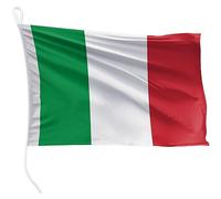 FLAGLY Drapeau de bateau Italie 30 x 20 cm format paysage - 115g/m² poids du tissu - imprimé, robuste avec corde & boucle, Accessoires Bateaux à moteur