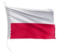 FLAGLY Drapeau de bateau Pologne 45 x 30 cm format paysage - 115g/m² poids du tissu - imprimé, robuste avec corde & boucle, Accessoires Bateaux à moteur