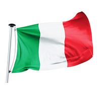 FLAGLY Drapeau Italie 100 x 150 cm avec œillets - tissu pour drapeau nautique 160 g/m² - très longue durée de vie et résistant aux intempéries - drapeau Italien