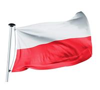 FLAGLY Drapeau Pologne 100 x 150 cm avec œillets - tissu pour drapeau nautique 160 g/m² - très longue durée de vie et résistant aux intempéries - drapeau polonais