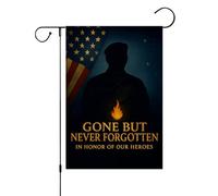 FLAGMEUP8386 Drapeau de jardin double face pour vétérans de l'armée 30,5 x 45,7 cm, bannière commémorative « Gone But Never Forgotten » en polyester léger pour la journée des anciens combattants, la