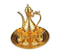 Flagon Cafetière à vin avec finition cuivre pour décoration de salle à manger et salon Doré 8 x 8 x 22 cm