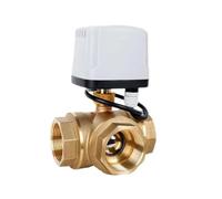 FLAGPVPAGT 1/2" 3/4" 1" 1-1/4" 1-1/2" 3 Way IP65 Waterproof Motorized Ball Valve 3-Wire 2 Control T/L Type Brass Electric(1-1/4",L TYPE_24VDC)