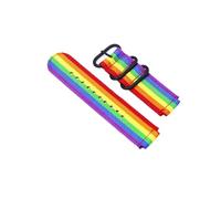 FLAGPVPAGT Bracelet De Montre En Toile 18 Mm, Compatible Avec Les Modèles AE1200/1300/1000 W-219, Nylon Modifié, Accessoire Fit For Homme(Rainbow H)