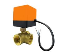 FLAGPVPAGT DN15/20/25/32/40/50,2ways/3ways Motorized Ball Valve 3Wire 2control Electric Solenoid,AC220V DC12-24V Brass(DN25,3-2_DC12-24V_3 WAY)