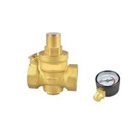 FLAGPVPAGT Régulateur De Soupape Maintien Réduction Pression D'eau En Laiton 1 ", Jauge Décharge Réglable(Valve with Gauge)