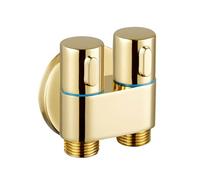 FLAGPVPAGT Vanne triangulaire en laiton doré et Zirconium, salle de bains, Double poignée, commande, une entrée, deux sorties, vanne d'arrêt G1/2', 1 pièce