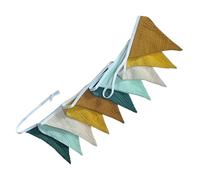 Flags De Fanion Colorés - Guirlande Décorative Triangulaire avec Corde, Drapeaux Tissu Réutilisables | Décoration Fête Légère pour La Chambre des, Le Jardin, Balcon, Les Célébrations, Annivers