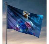 Flags For The Boys Une bouteille de parfum avec des fleurs à l'intérieur. Drapeau Man Cave Flags Stuff pour votre chambre (120 x 180 cm)