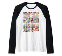 Flags of The Countries of The World Graphic Cool Designs Manche Raglan