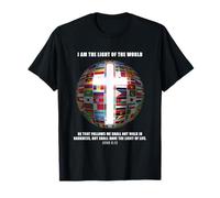 Flags of The World - Christian Faith Cross John 8:12 Light T-Shirt