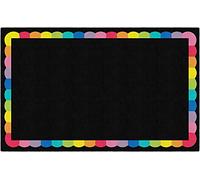 Flagship Carpets Tapis de salle de classe de style écolière arc-en-ciel festonné pour salle de classe ou chambre d'enfant, tapis de jeu éducatif, 2,3 x 3,5 m, multicolore