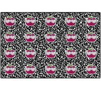 Flagship Carpets Tapis éducatif pour chambre d'enfant, salle de classe pour enseignement et salle de jeux, style écolière, motif pommes et pois assis, 1,5 x 2,3 m