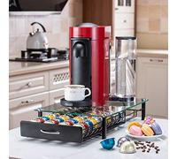 Flagship Tiroir à capsules de café Nespresso Vertuo, organisateur de capsules en verre, 40 dosettes pour Nespresso Vertuo, porte-capsules