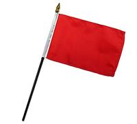 FlagsImp Standard de qualité Drapeaux Une Douzaine bâton de Rouge Drapeau, Tissu, 4 by 6"