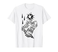 Flail and Armor Gouttes de Sang médiévales Blackwork Traditionnel T-Shirt Graphique avec Valeur, Homme, Blanc, M