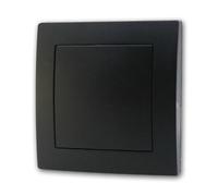 Flair Cache aveugle avec cadre 1 compartiment, couleur noire, convient pour les prises murales creuses