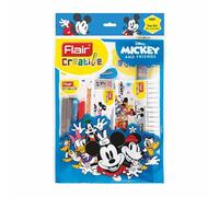 Flair Creative Series Disney Mickey Mouse Kit de papeterie | Combinaison de 58 articles assortis | Kit intelligent pour vos besoins créatifs et apprentissage amusant | Coffret cadeau idéal pour les