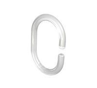 Flair Deco Rideau de Douche, Douche bagues Ouverte, Oval en Forme de C, 12 pièces, Plastique, Verre Clair, 60/40 mm