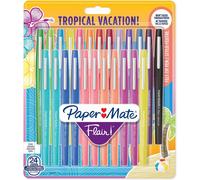 Flair Feutres De Coloriage - Pointe Moyenne (0,7 Mm) - Couleurs Tropicales Et Assorties - Lot De 24