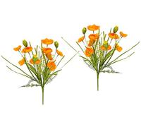 Flair Flower 021066OR Bouquet de Coquelicots artificiels Bouquet de Fleurs artificielles en Soie Décoration Maison Tombe Mariage Orange 47 x 24 x 24 cm