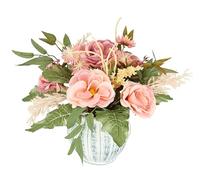 Flair Flower Arrangement de Roses artificielles dans Un Pot - Décoration Florale - Fleurs artificielles en Soie - Décoration de Mariage - Décoration de Table