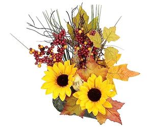 Flair Flower Fleurs artificielles en Forme de Tournesol sur Pierre - Décoration d'automne - Décoration d'automne - Décoration de Table