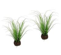 Flair Flower Herbe Artificielle dans Un nid de broussailles - Herbe Artificielle - Plante décorative - Plante Verte décorative - Herbe décorative - Herbe Solitaire - Décoration de Plantes - 30 cm