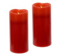 Flair Flower Lot de 2 bougies LED en cire véritable - Bougie électrique à LED vacillante - Blanc chaud - Lumière d'ambiance - Décoration - Grandes bougies de l'Avent - Couronne de l'Avent - Romantique