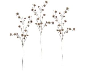 Flair Flower Lot de 3 Mini Branches de Chardon artificielles métalliques Roses décoratives - Décoration de Noël - Fleurs artificielles - Fleurs artificielles - Fleurs en Plastique - AST