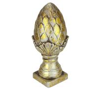 Flair Flower Objet de décoration en Forme de cône de pin décoratif - Vieux doré - Aspect Maison de Campagne - en céramique - Décoration de Jardin - 33 cm