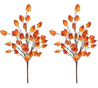 Flair Flower Physalis Buisson Artificiel 52 cm Lampion Automne Fleur Décoration d'automne en Soie Branche Halloween (Lot de 2)