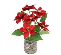 Flair Flower Poinsettia Artificielle dans Un Pot Étoile de Noël - Décoration Florale X'Mas - Branche Unique - Bouquet Cadeau