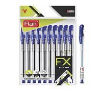 FLAIR Fx Lot de 20 stylos à bille avec poignée en caoutchouc souple pour une prise en main facile et confortable Encre à séchage rapide à faible viscosité pour une écriture fluide Encre bleue