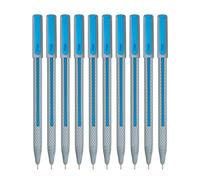 FLAIR Lot de 10 stylos à bille Yolo - Pointe de 0,6 mm - Corps léger et élégant avec performance lisse - Encre à faible viscosité pour une écriture sans bavure - Encre bleue