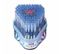 FLAIR Lot de 100 stylos à encre gel en verre | Taille de la pointe 0,6 mm | Look élégant | Grip en caoutchouc souple | Encre imperméable | Écriture sans bavures | Idéal pour l'école, l'université et