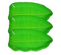 Flair Lot de 3 assiettes en mélamine en forme de feuille de bananier pour toutes les occasions - 35,6 cm