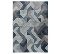 FLAIR RUG Aurora Tapis sculpté à la Main Bleu Jean, Polypropylène, Bleu Jean, 200 x 290 cm