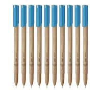 FLAIR Woody Lot de 10 stylos à bille 0,7 mm | Design boisé attrayant | Système de débit d'encre lisse avec encre à faible viscosité pour une écriture lisse | Écriture sans bavure | Encre bleue