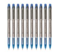 FLAIR Writometer Lot de 10 stylos à encre gel soie | Clip finition bronze et corps élégant finition mate | Nos stylos d'écriture les plus longs | Garantit douceur et durabilité | Encre bleue