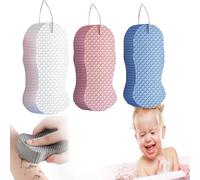 Flairaura Super Soft Sponge,Newsparkings/Spirittion Magic Exfoliating Bath Sponge 3D,Esponja Exfoliante Para Cuerpo, Reusable Radiant Skin Magic Exfoliating Body Scrubber (3B)