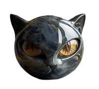 Flairgifts Luxury Black Cat Stone Sculpture - Elegant Home Decor & Gift-Ready Art Affiche, Crystals sculptés à la Main Perces de guérison, Cadeaux pour Les Amoureux des Chats (1PC)
